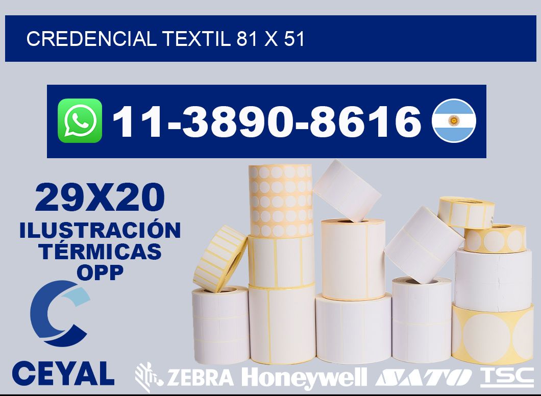 Credencial textil 81 x 51