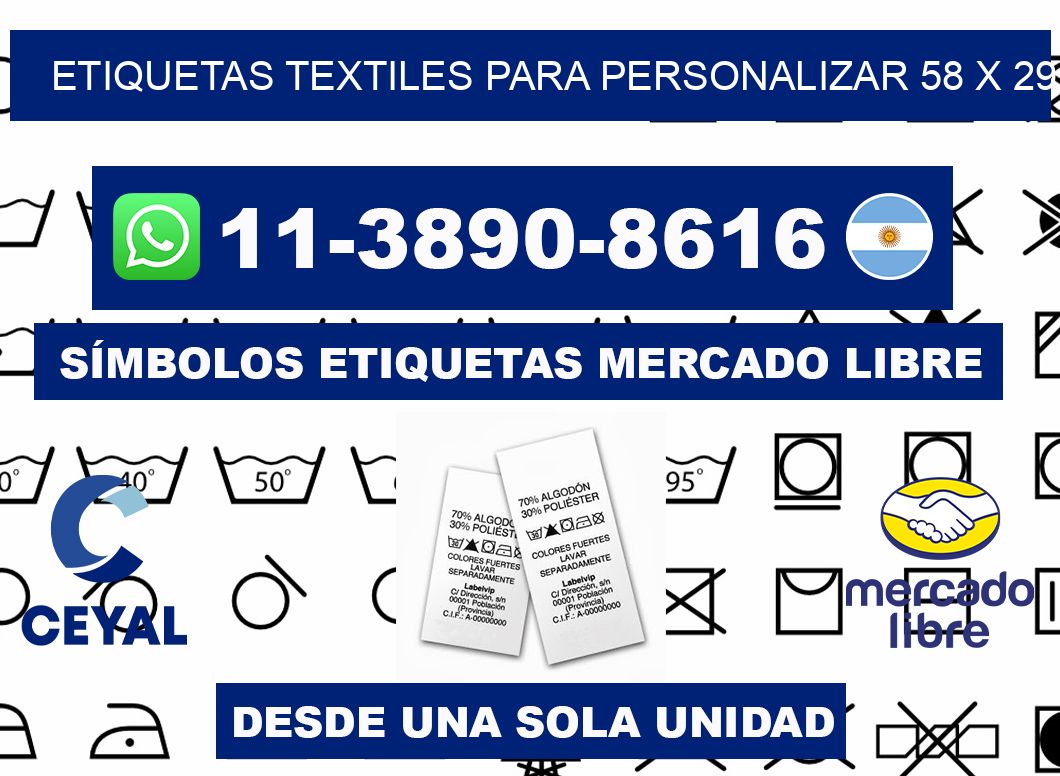 ETIQUETAS TEXTILES PARA PERSONALIZAR 58 x 29