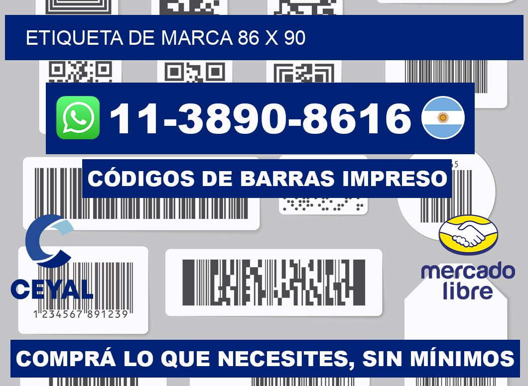 Etiqueta de marca 86 x 90