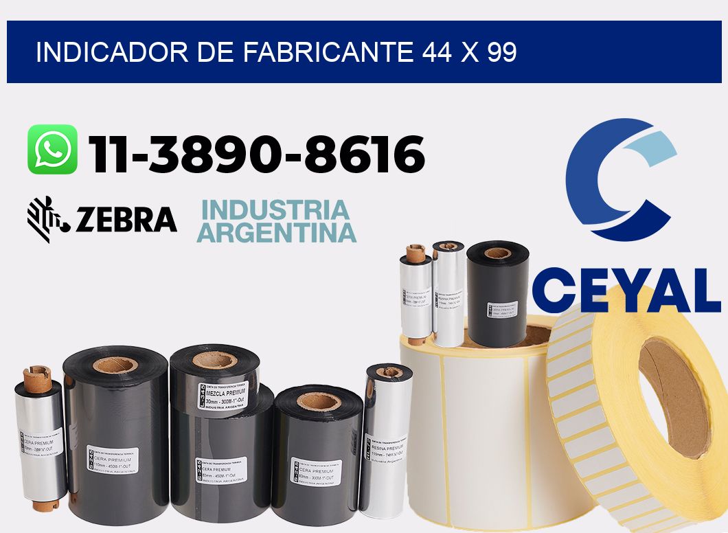 Indicador de fabricante 44 x 99