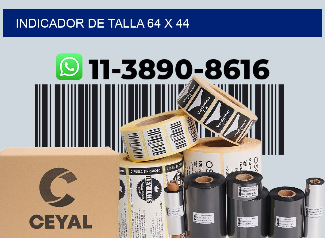 Indicador de talla 64 x 44
