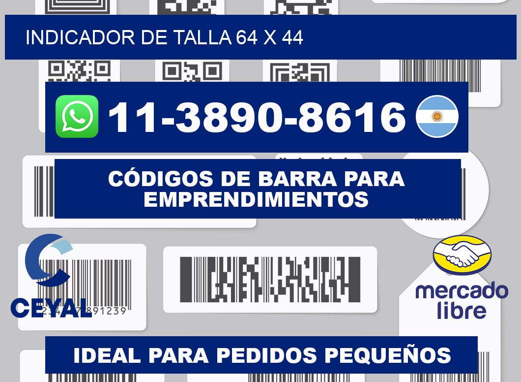 Indicador de talla 64 x 44