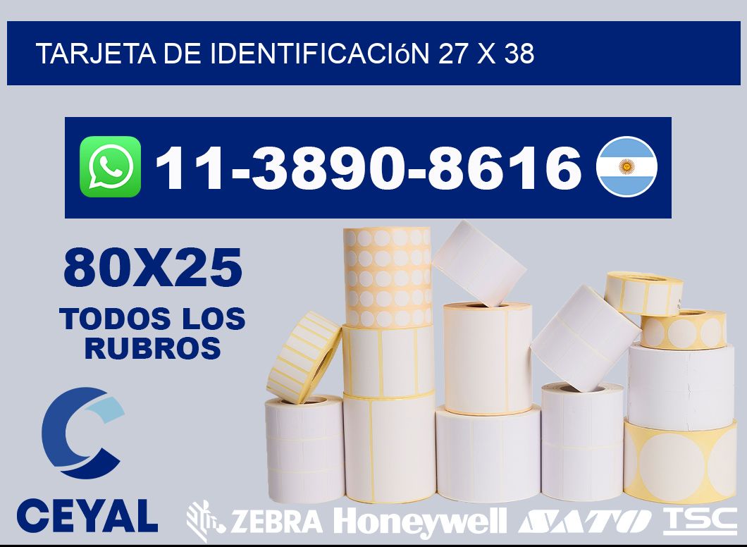 Tarjeta de identificación 27 x 38
