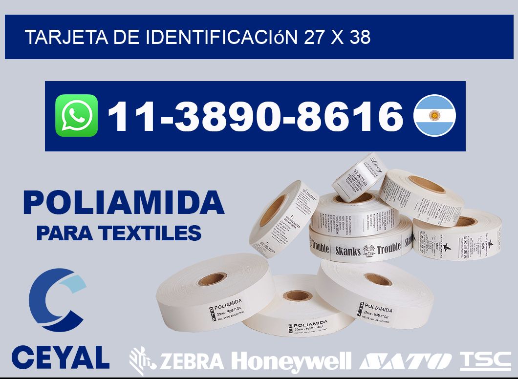 Tarjeta de identificación 27 x 38