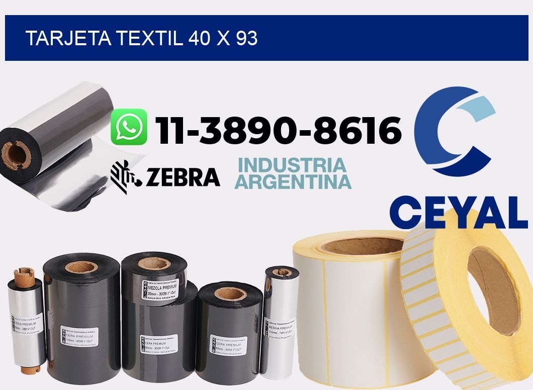 Tarjeta textil 40 x 93