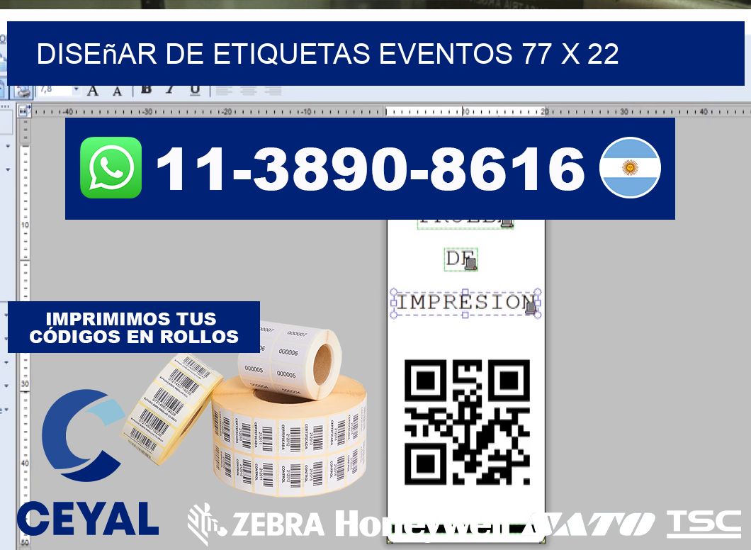 diseñar de etiquetas eventos 77 x 22