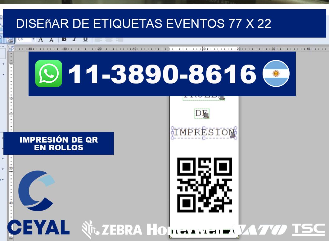 diseñar de etiquetas eventos 77 x 22
