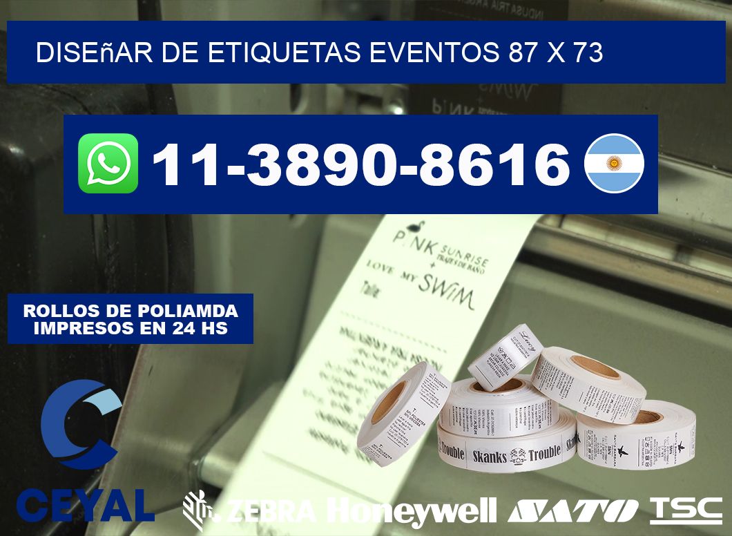 diseñar de etiquetas eventos 87 x 73