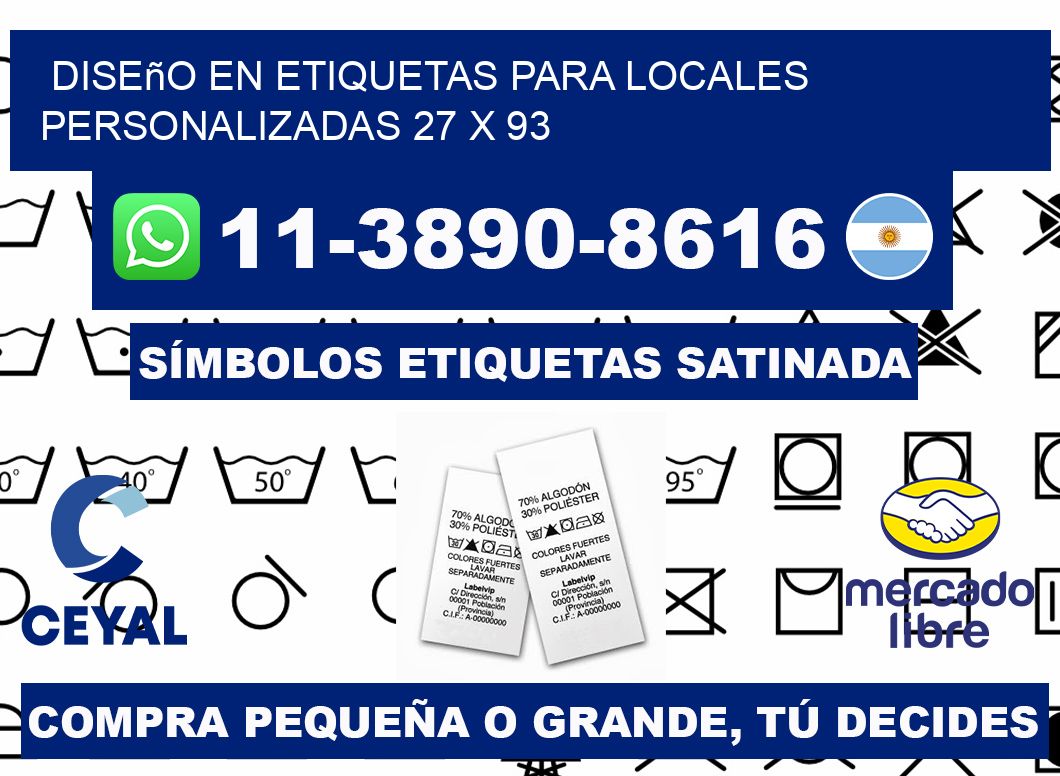 diseño en etiquetas para locales personalizadas 27 x 93