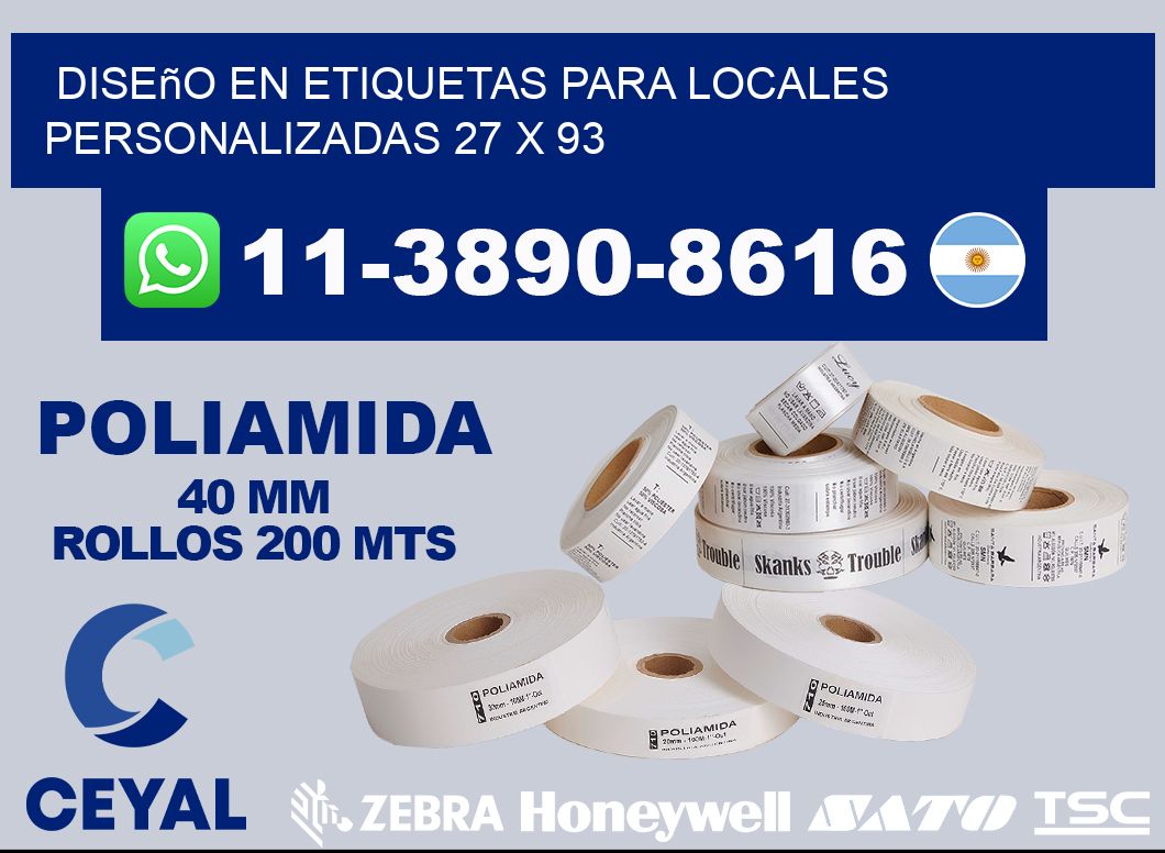 diseño en etiquetas para locales personalizadas 27 x 93