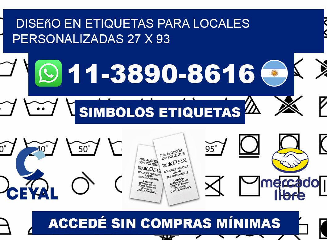 diseño en etiquetas para locales personalizadas 27 x 93