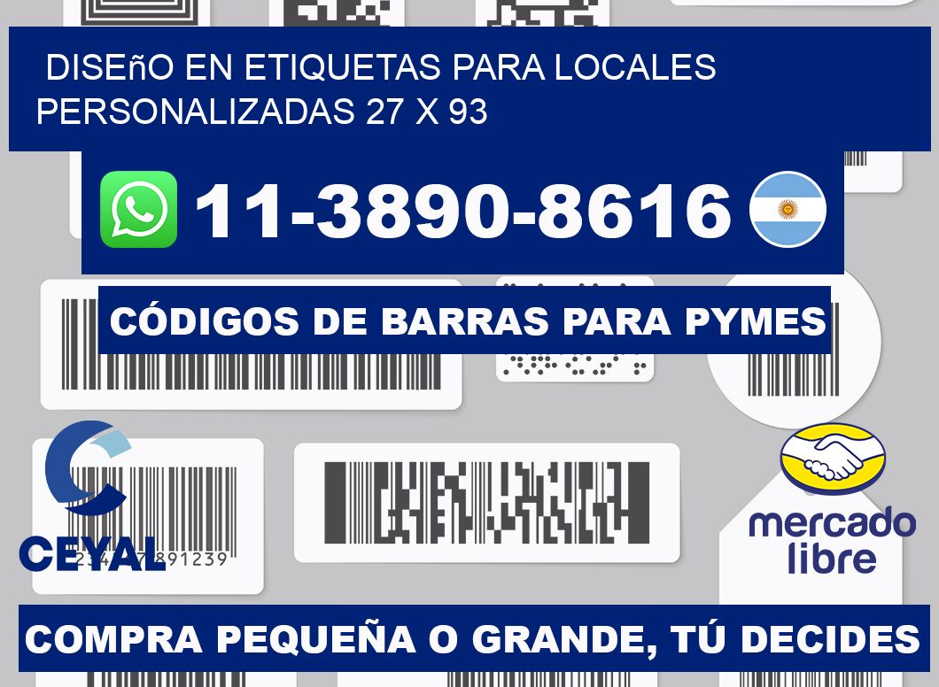 diseño en etiquetas para locales personalizadas 27 x 93