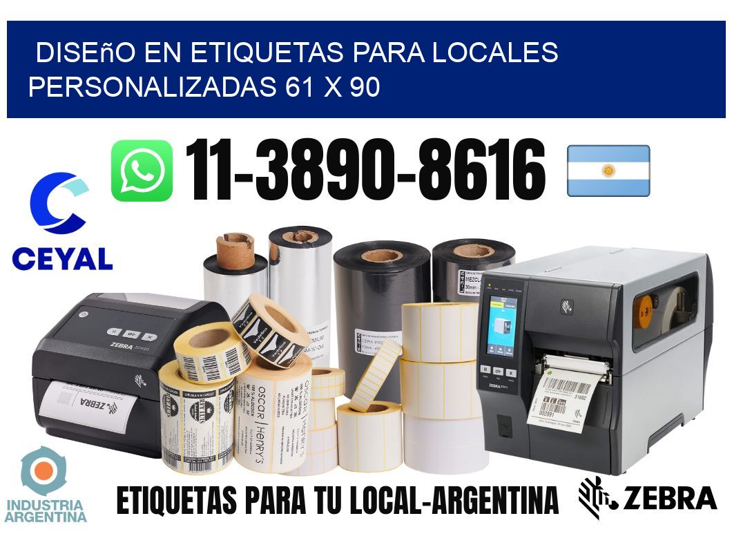 diseño en etiquetas para locales personalizadas 61 x 90