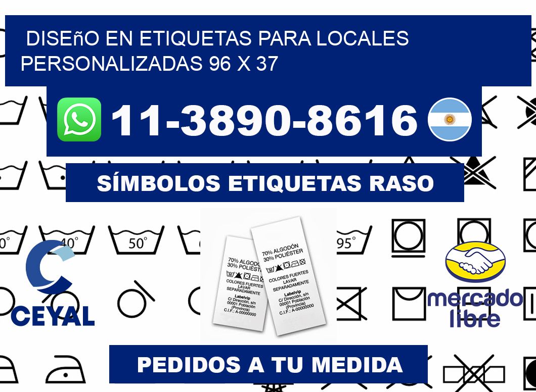 diseño en etiquetas para locales personalizadas 96 x 37