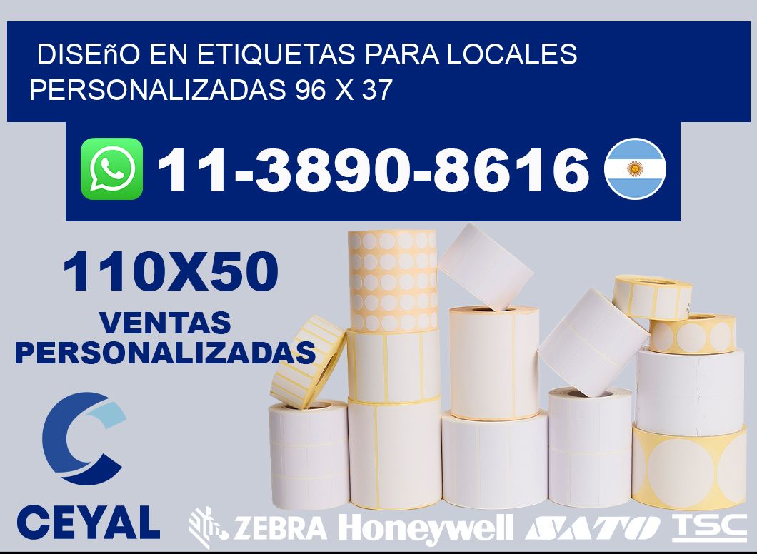diseño en etiquetas para locales personalizadas 96 x 37
