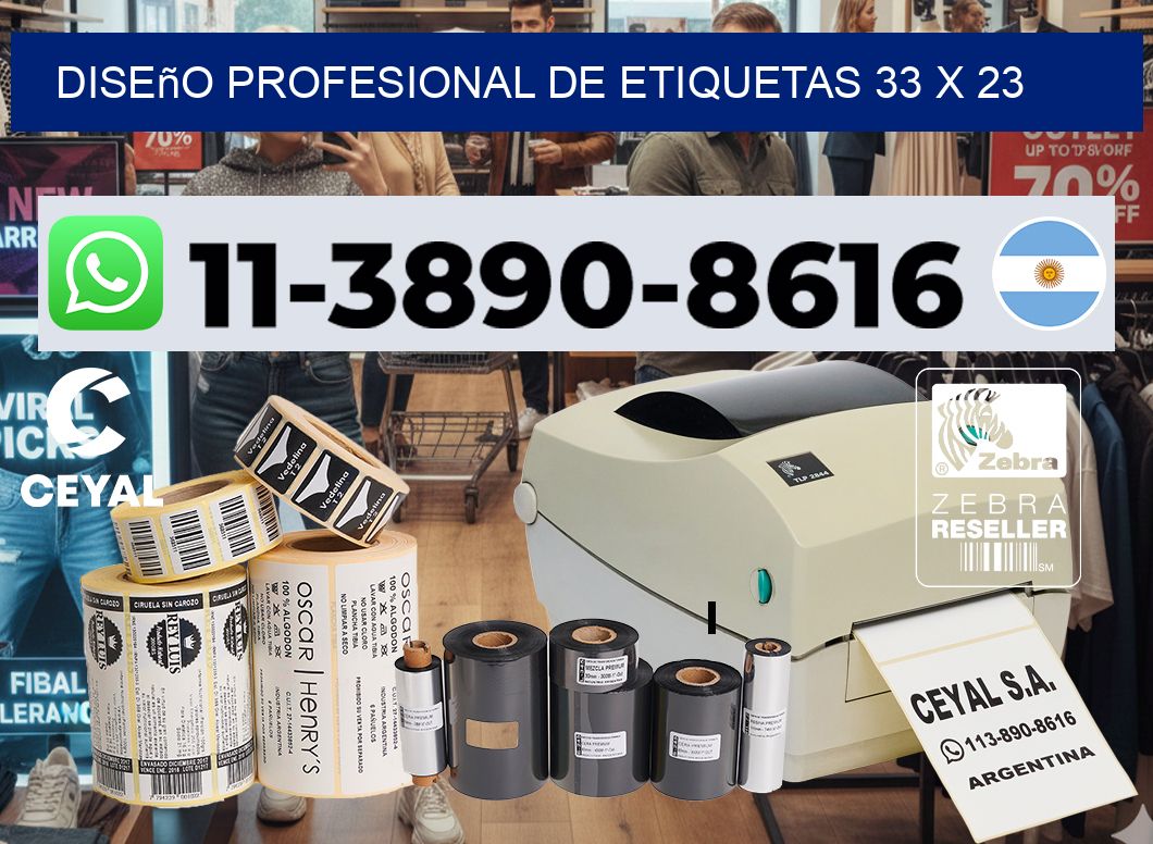 diseño profesional de etiquetas 33 x 23