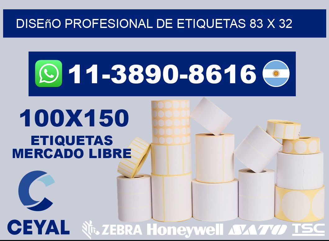 diseño profesional de etiquetas 83 x 32