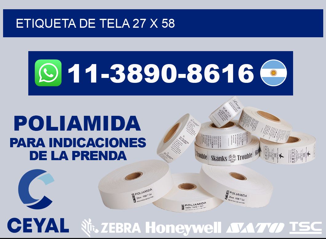 etiqueta de tela 27 x 58