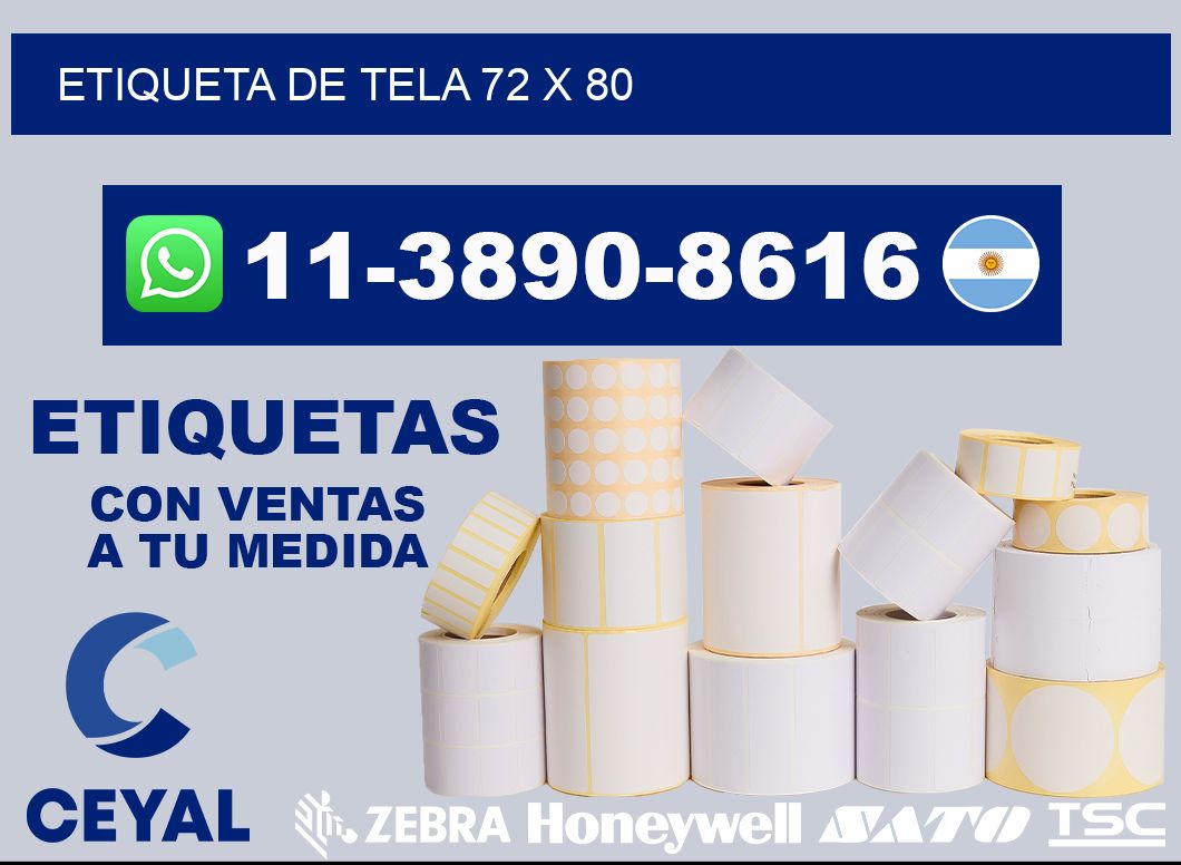 etiqueta de tela 72 x 80