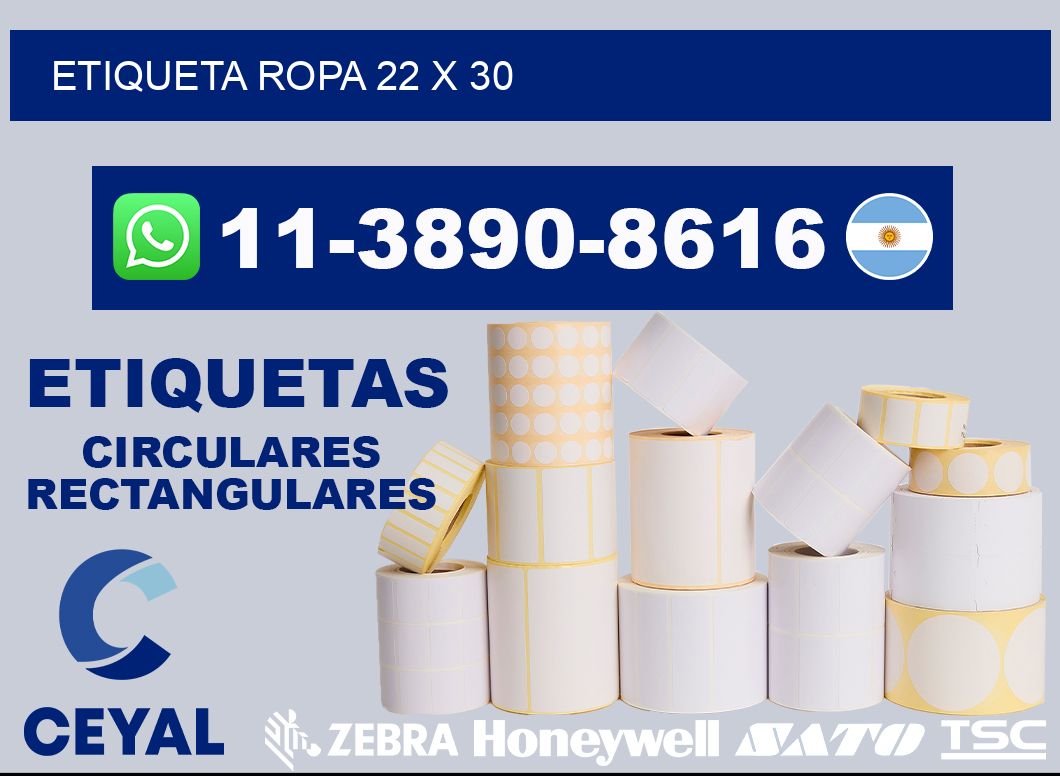 etiqueta ropa 22 x 30