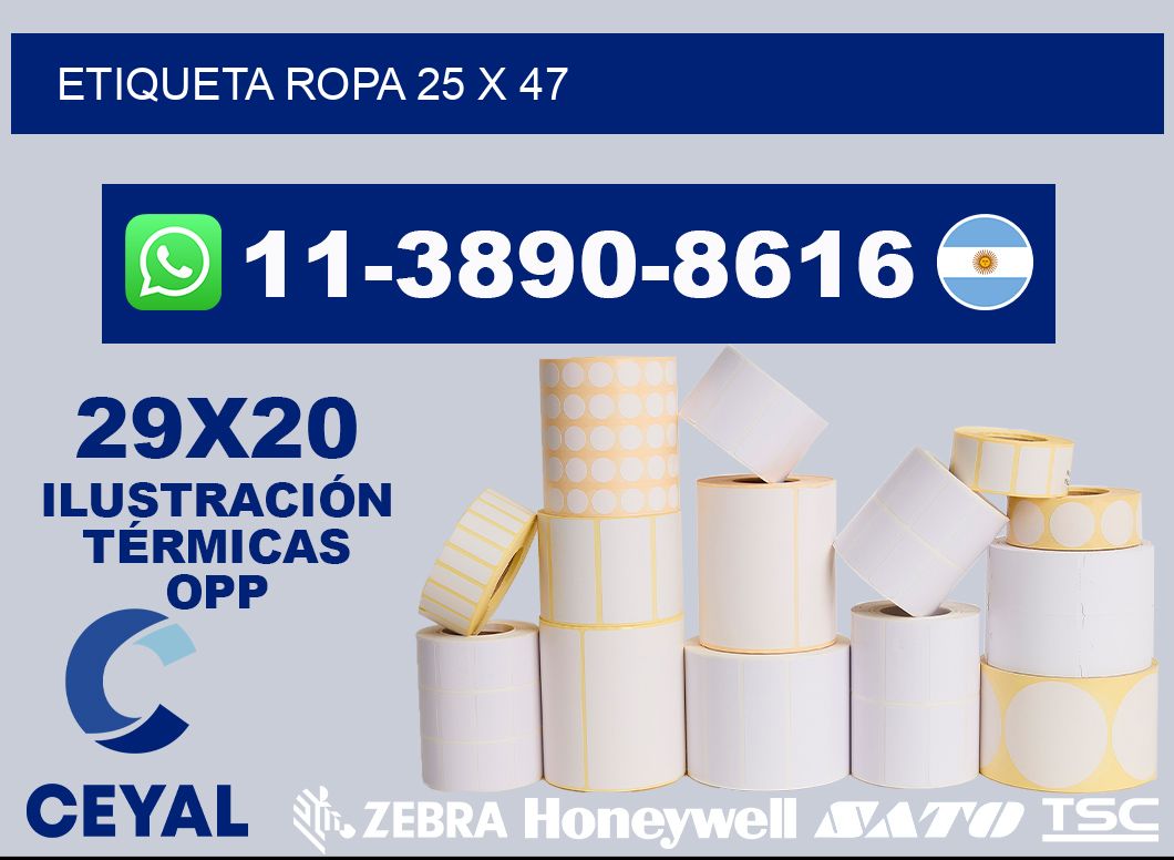 etiqueta ropa 25 x 47