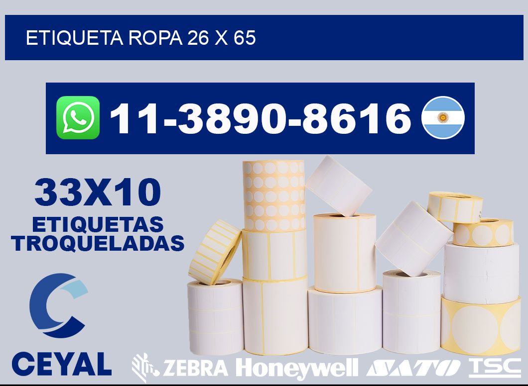 etiqueta ropa 26 x 65