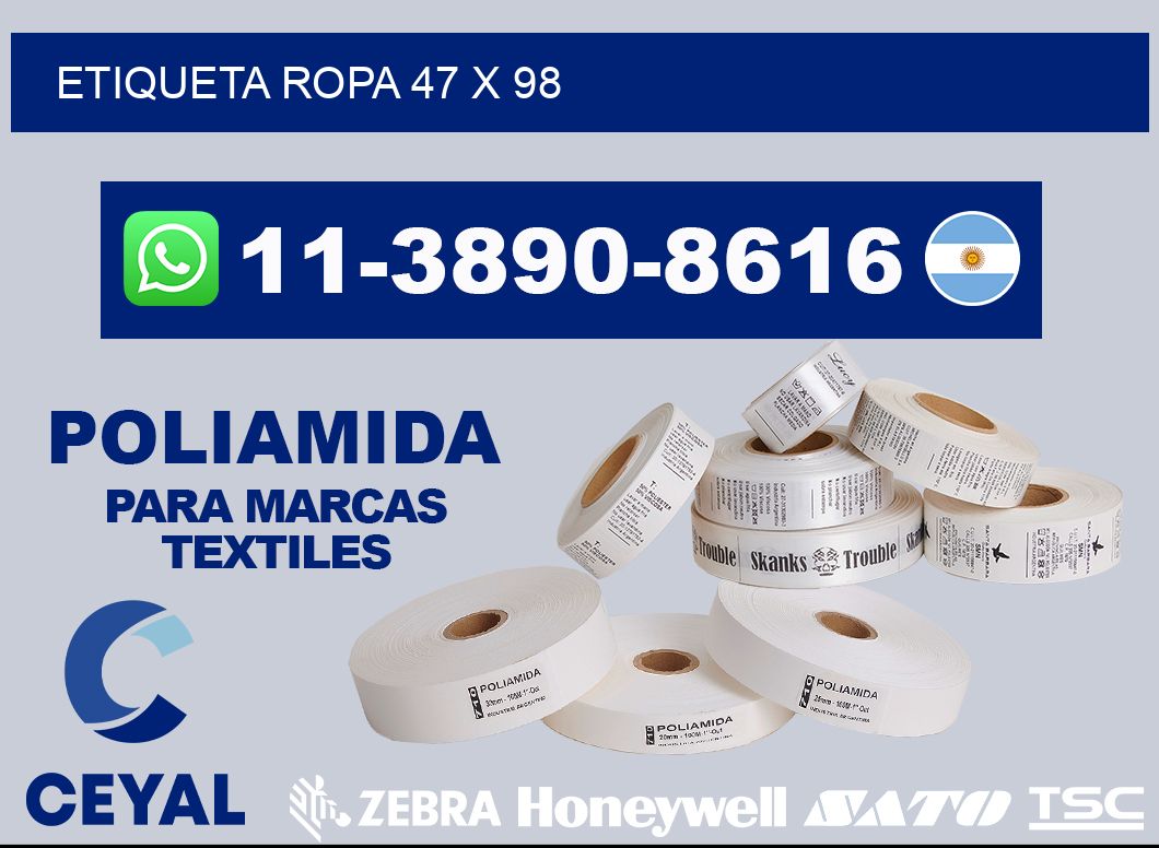 etiqueta ropa 47 x 98