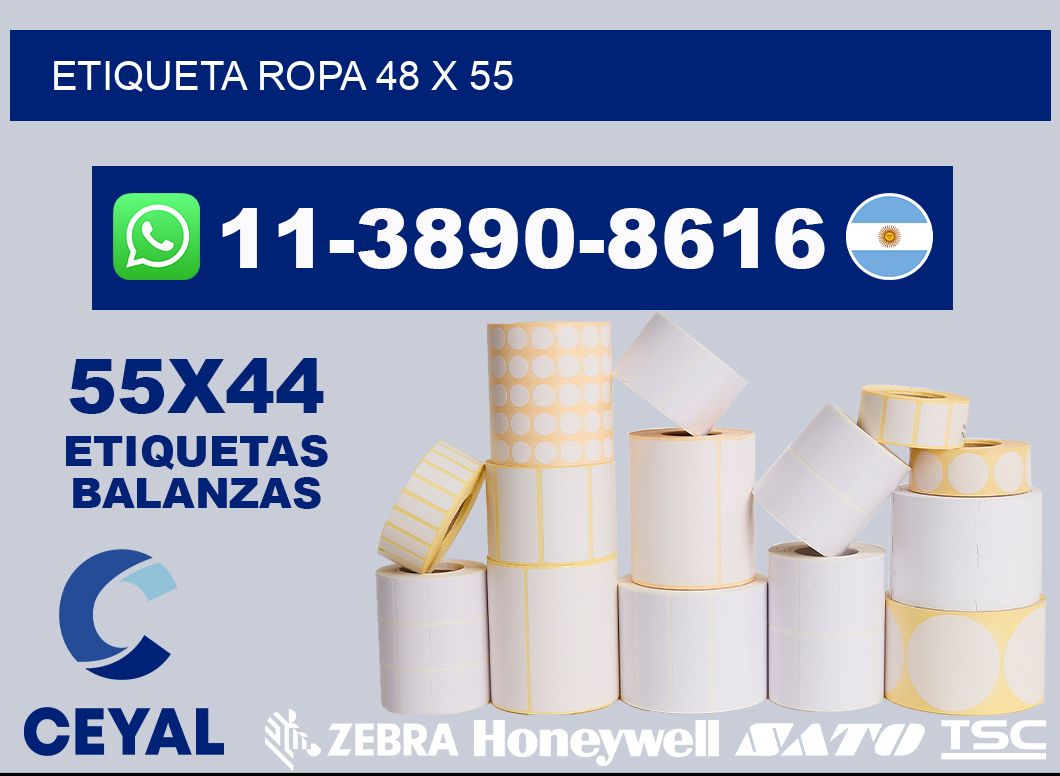 etiqueta ropa 48 x 55