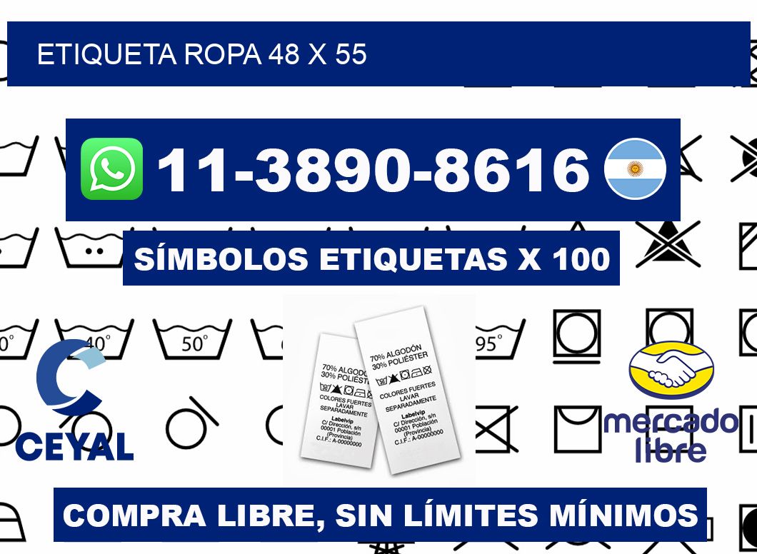 etiqueta ropa 48 x 55