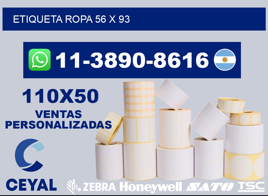 etiqueta ropa 56 x 93