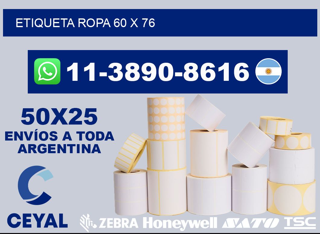 etiqueta ropa 60 x 76