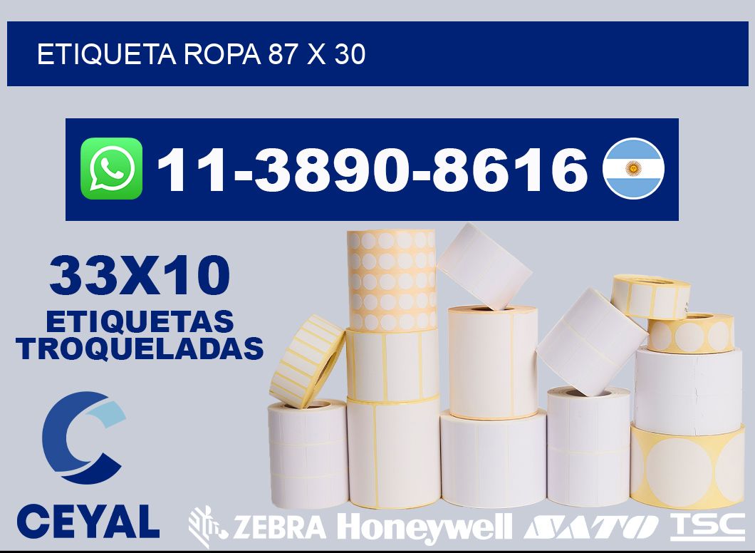 etiqueta ropa 87 x 30