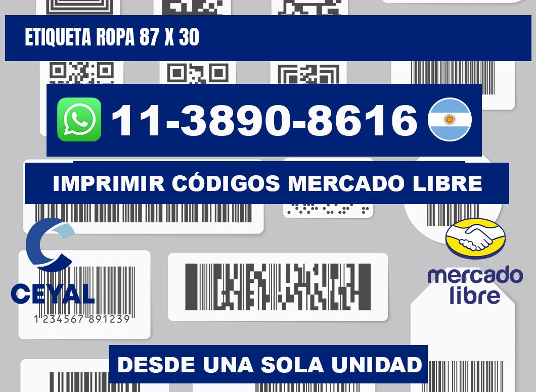 etiqueta ropa 87 x 30