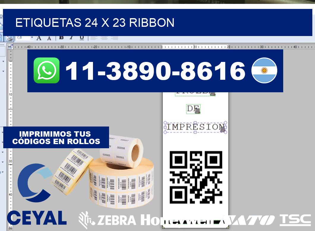 etiquetas 24 x 23 ribbon