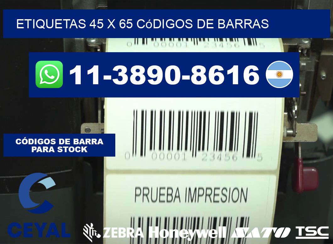 etiquetas 45 x 65 códigos de barras