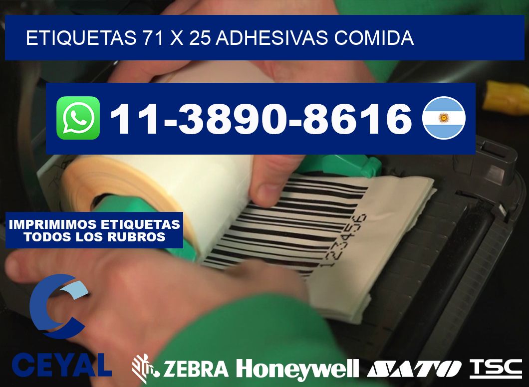 etiquetas 71 x 25 adhesivas comida