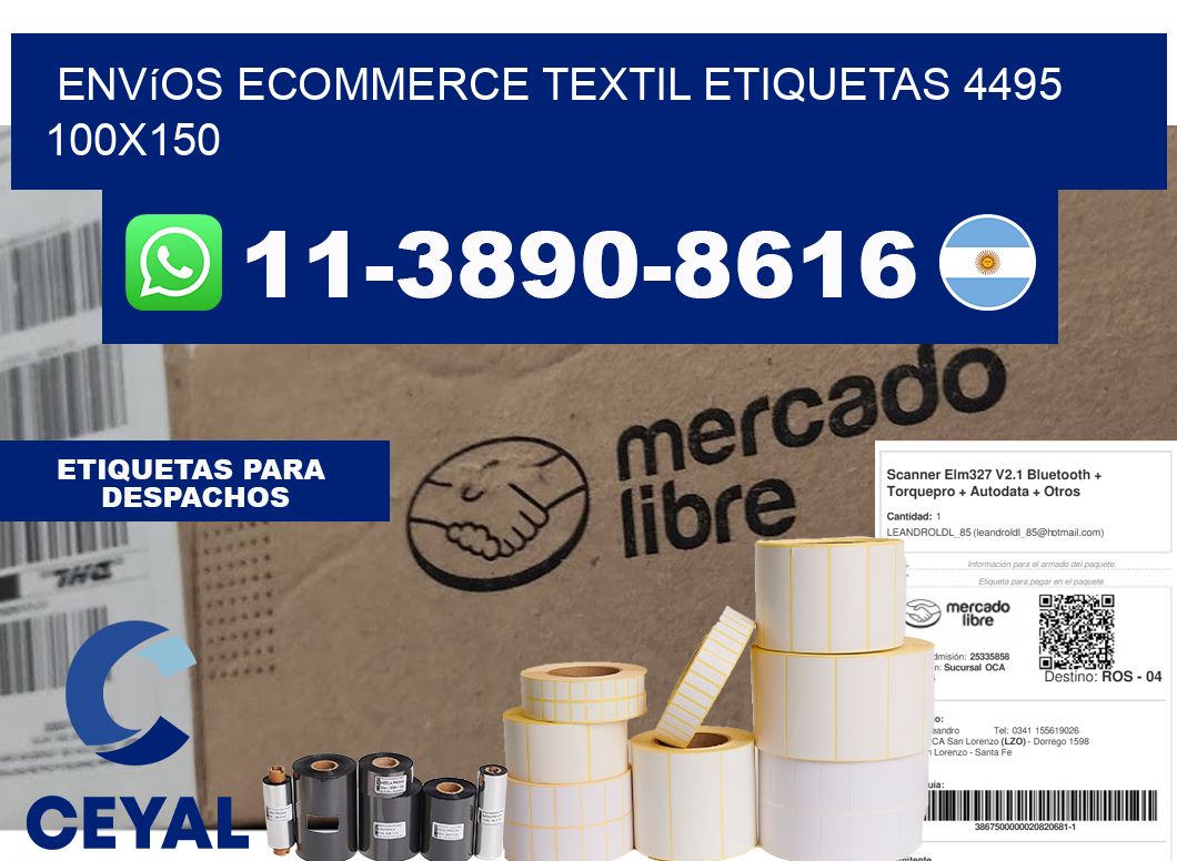 Envíos Ecommerce textil etiquetas 4495 100x150