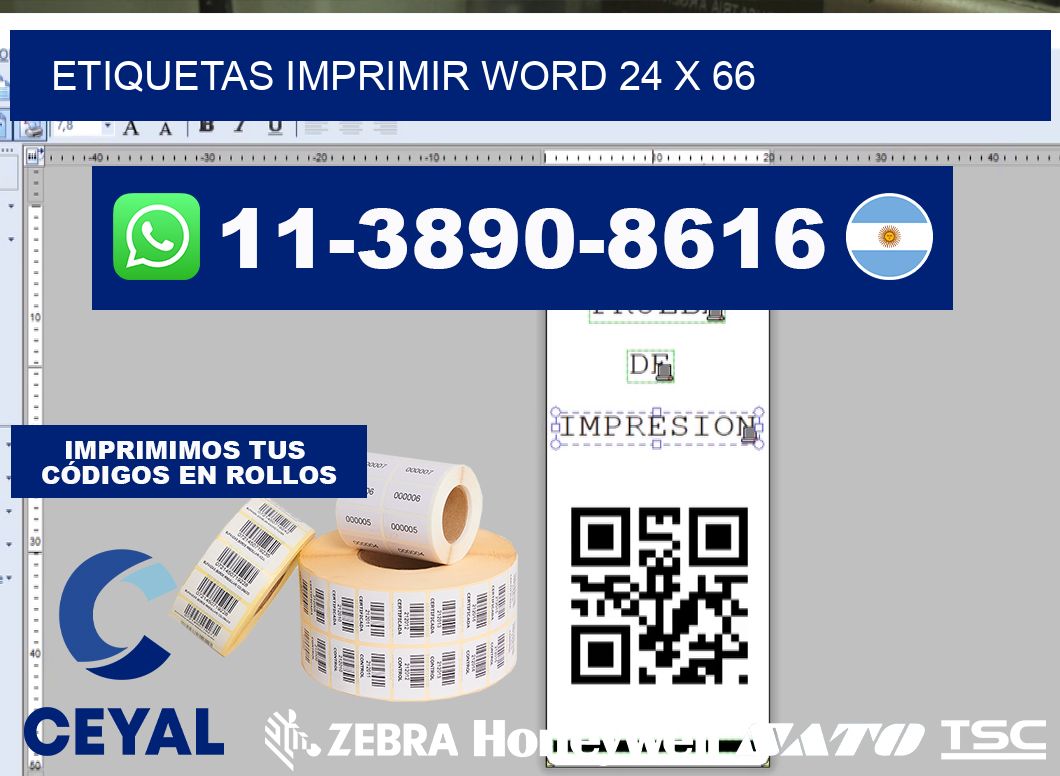 Etiquetas imprimir Word 24 x 66