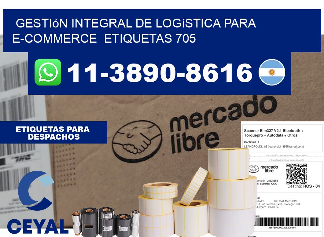 Gestión integral de logística para e-commerce etiquetas 705