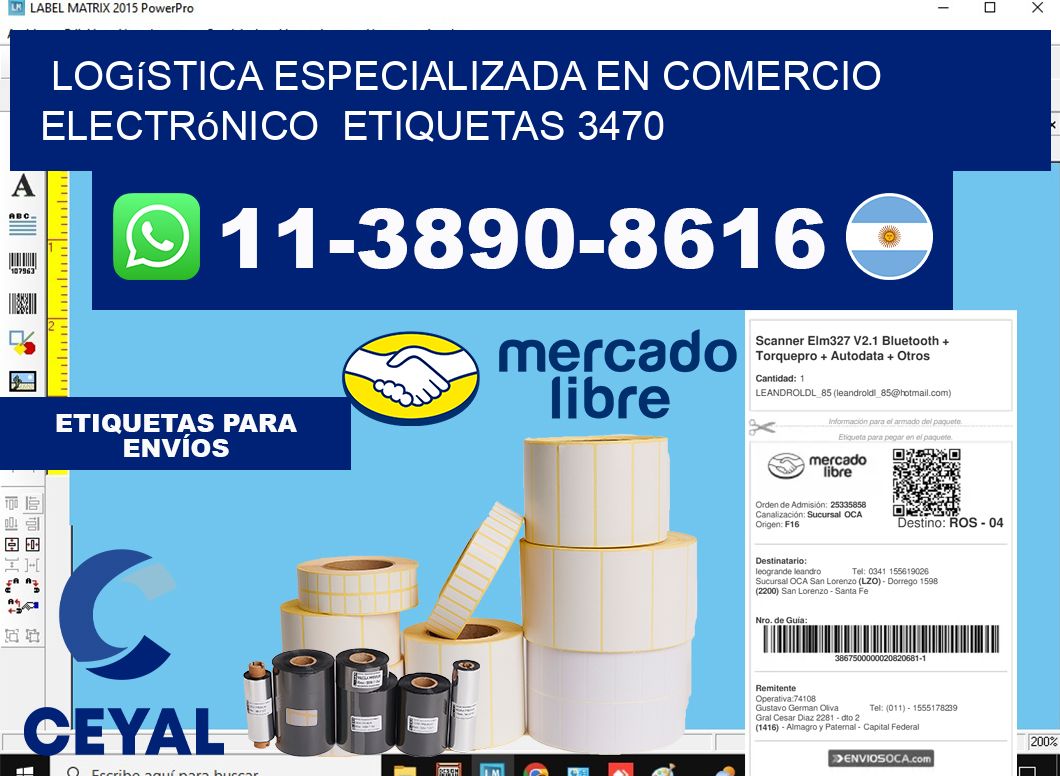 Logística especializada en comercio electrónico  etiquetas 3470