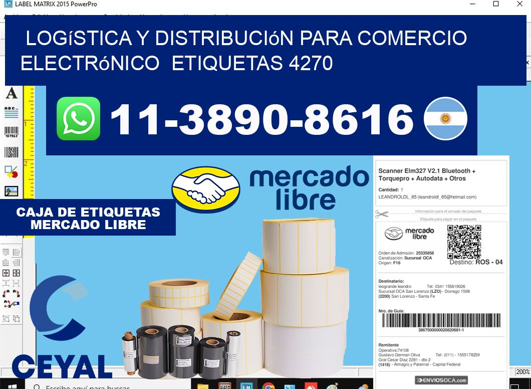 Logística y distribución para comercio electrónico etiquetas 4270