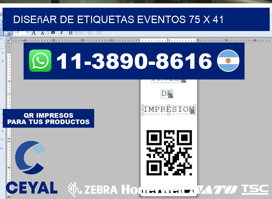 diseñar de etiquetas eventos 75 x 41
