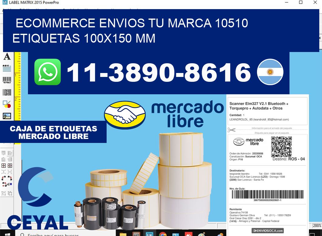 ecommerce envios tu marca 10510 etiquetas 100x150 mm