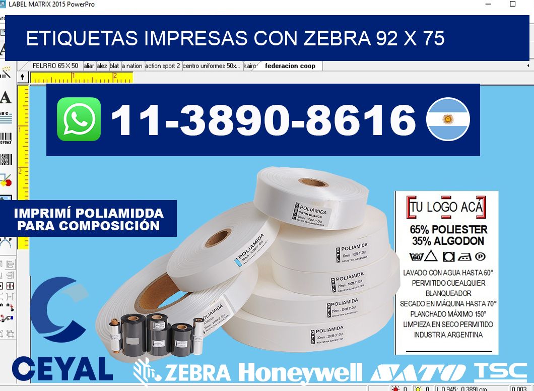 etiquetas impresas con zebra 92 x 75