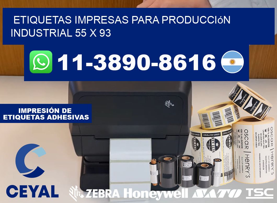 etiquetas impresas para producción industrial 55 x 93