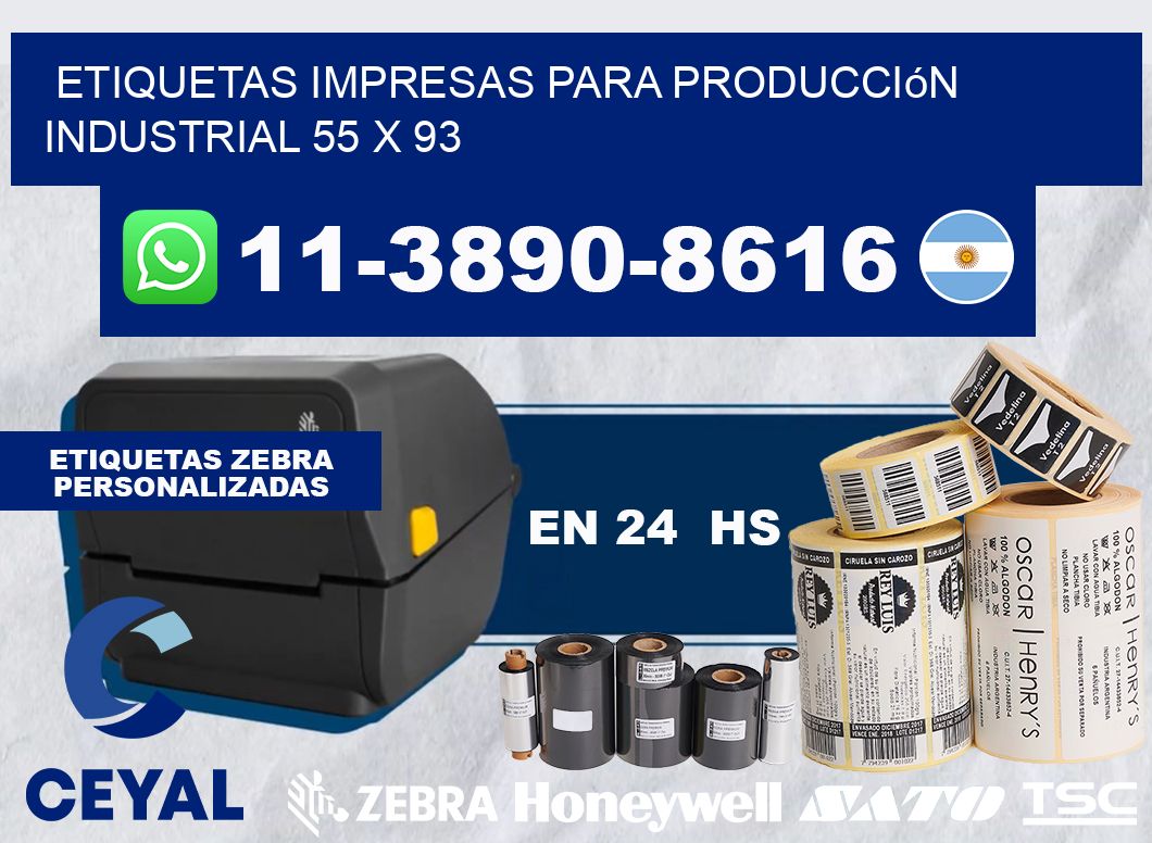 etiquetas impresas para producción industrial 55 x 93