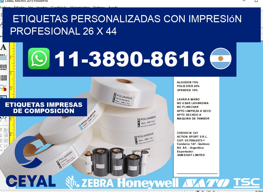 etiquetas personalizadas con impresión profesional 26 x 44