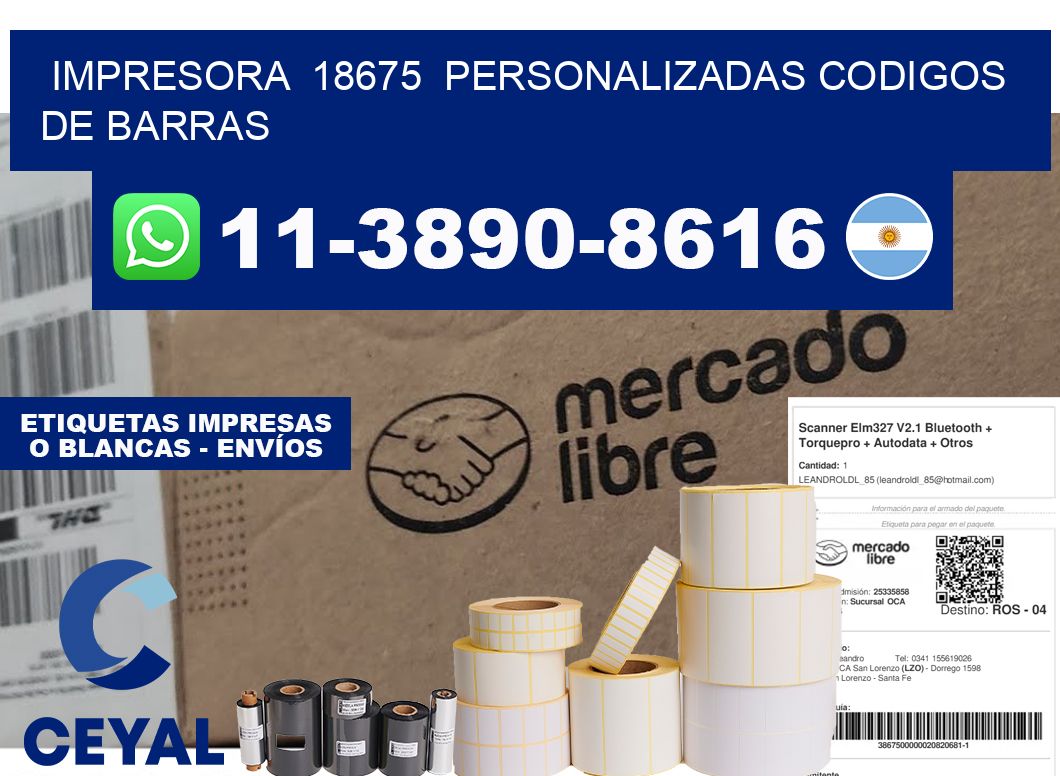 impresora 18675 personalizadas codigos de barras