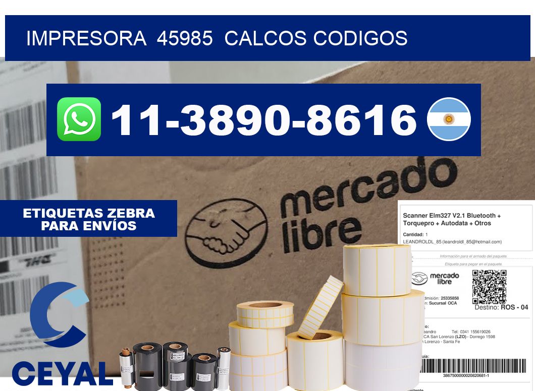 impresora  45985  calcos codigos
