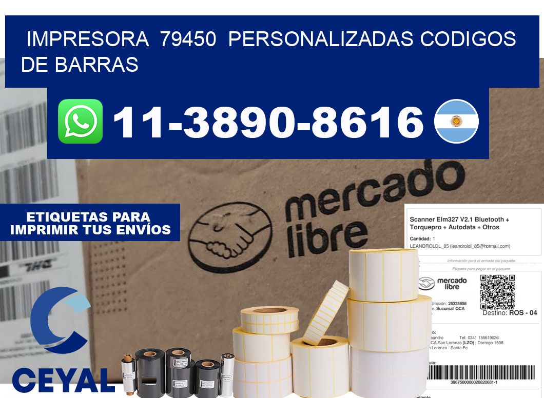 impresora  79450  personalizadas codigos de barras